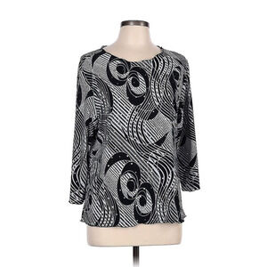 Vintage All Hours Size Small Top - 80s 90s Black White Sequined Graphic